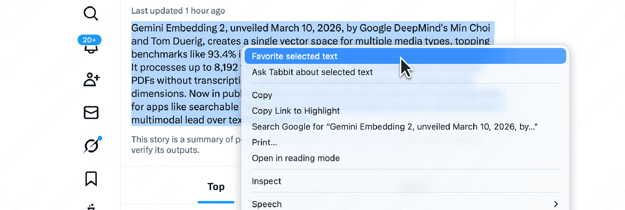 Use Favorites like notes